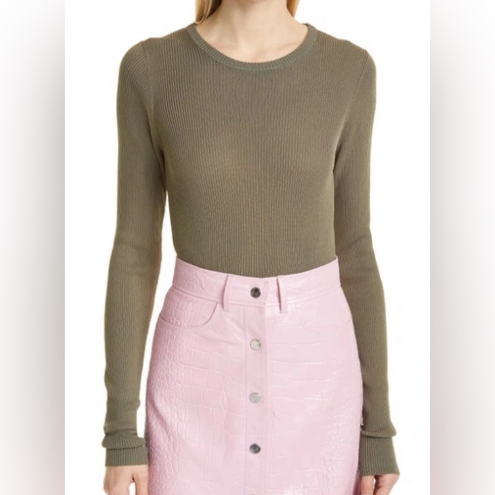 REMAIN Birger Christiansen ‘Basel’ Open Back Sweater in Military Olive Sz 10